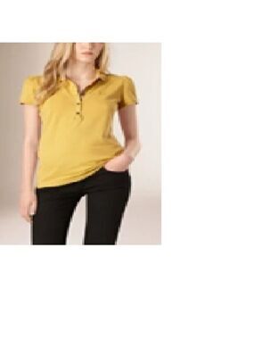 **NWOT** Burberry Brit Check Placket Polo Shirt Yellow M